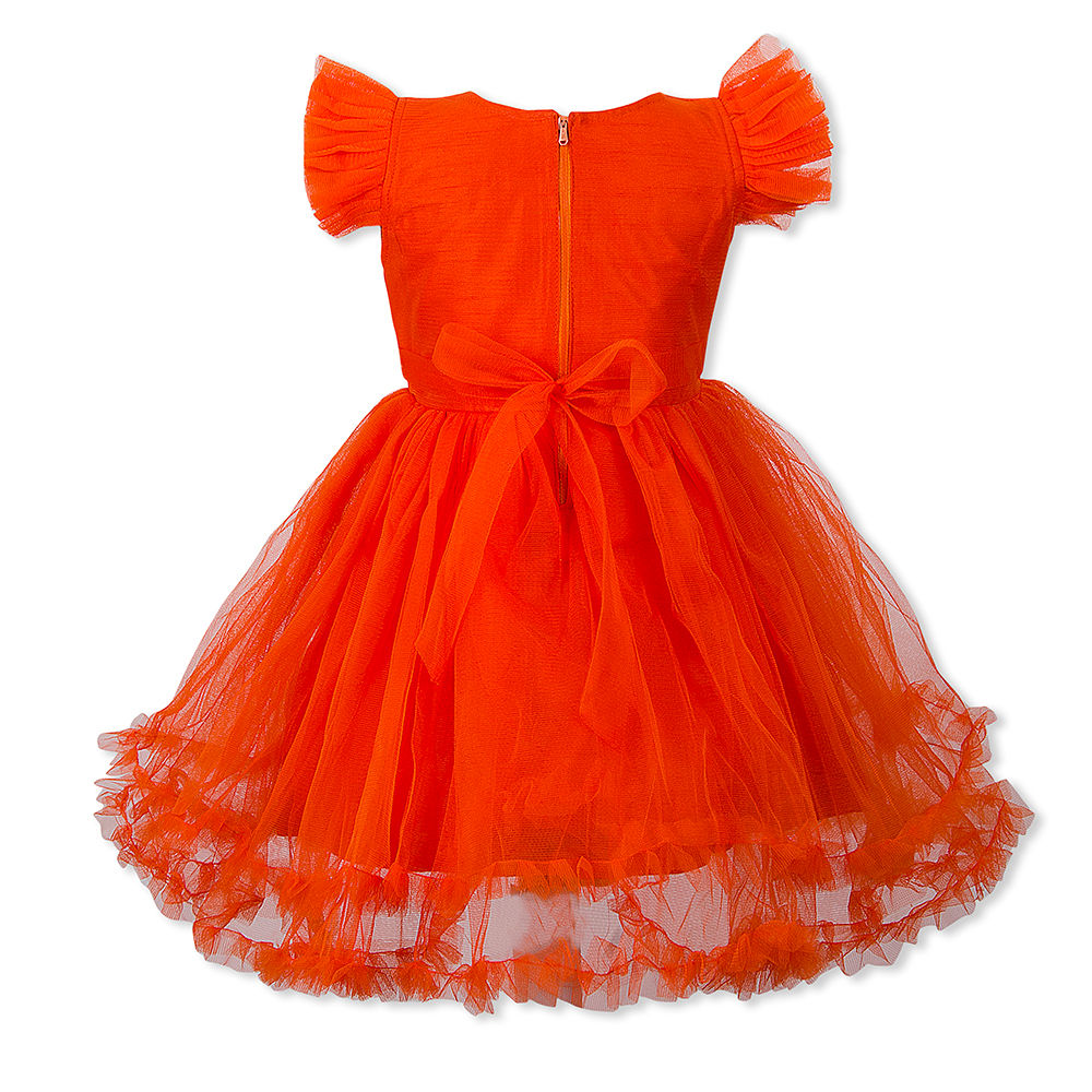 Orange Dress with Ruffles